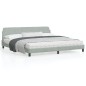 vidaXL Estructura de cama con cabecero terciopelo gris claro 200x200cm vidaXL Estructura de cama con cabecero terciopelo gris claro 200x200cm