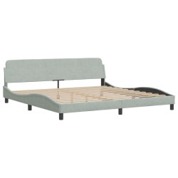 vidaXL Estructura de cama con cabecero terciopelo gris claro 200x200cm