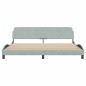 vidaXL Estructura de cama con cabecero terciopelo gris claro 200x200cm vidaXL Estructura de cama con cabecero terciopelo gris claro 200x200cm