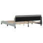 vidaXL Estructura de cama con cabecero terciopelo gris claro 200x200cm vidaXL Estructura de cama con cabecero terciopelo gris claro 200x200cm