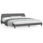 vidaXL Estructura de cama con cabecero tela gris oscuro 200x200 cm