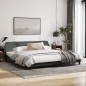 vidaXL Estructura de cama con cabecero tela gris oscuro 200x200 cm