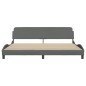 vidaXL Estructura de cama con cabecero tela gris oscuro 200x200 cm