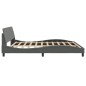 vidaXL Estructura de cama con cabecero tela gris oscuro 200x200 cm