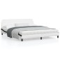 vidaXL Estructura de cama con cabecero cuero sintético blanco y negro vidaXL Estructura de cama con cabecero cuero sintético blanco y negro