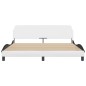 vidaXL Estructura de cama con cabecero cuero sintético blanco y negro vidaXL Estructura de cama con cabecero cuero sintético blanco y negro