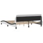 vidaXL Estructura de cama con cabecero cuero sintético blanco y negro vidaXL Estructura de cama con cabecero cuero sintético blanco y negro