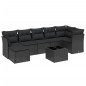vidaXL Set de sofás de jardín 8 piezas y cojines ratán sintético negro vidaXL Set de sofás de jardín 8 piezas y cojines ratán sintético negro