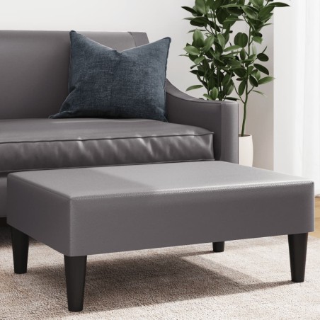 vidaXL Reposapiés de cuero sintético gris 77x55x31 cm