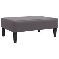 vidaXL Reposapiés de cuero sintético gris 77x55x31 cm