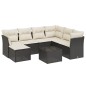 vidaXL Set de sofás de jardín 8 piezas y cojines ratán sintético negro vidaXL Set de sofás de jardín 8 piezas y cojines ratán sintético negro