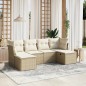 vidaXL Juego de sofás jardín con cojines 6 pzas ratán sintético beige vidaXL Juego de sofás jardín con cojines 6 pzas ratán sintético beige