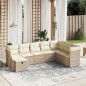 vidaXL Juego de sofás de jardín con cojines beige 8 pzas ratán PE