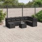 vidaXL Set de sofás de jardín 8 piezas y cojines ratán sintético negro vidaXL Set de sofás de jardín 8 piezas y cojines ratán sintético negro