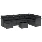 vidaXL Set de sofás de jardín 8 piezas y cojines ratán sintético negro vidaXL Set de sofás de jardín 8 piezas y cojines ratán sintético negro