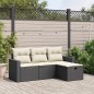 vidaXL Juego de sofás jardín 4 pzas con cojines ratán sintético negro vidaXL Juego de sofás jardín 4 pzas con cojines ratán sintético negro