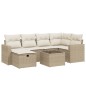 vidaXL Set sofás de jardín 7 piezas y cojines ratán sintético beige