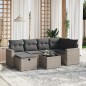vidaXL Set de sofás de jardín 7 piezas con cojines ratán PE gris vidaXL Set de sofás de jardín 7 piezas con cojines ratán PE gris