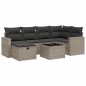 vidaXL Set de sofás de jardín 7 piezas con cojines ratán PE gris vidaXL Set de sofás de jardín 7 piezas con cojines ratán PE gris