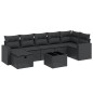 vidaXL Set de sofás de jardín 8 piezas y cojines ratán sintético negro vidaXL Set de sofás de jardín 8 piezas y cojines ratán sintético negro