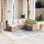 vidaXL Set sofás de jardín 7 piezas y cojines ratán sintético beige vidaXL Set sofás de jardín 7 piezas y cojines ratán sintético beige
