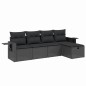 vidaXL Set de muebles de jardín 5 pzas y cojines ratán sintético negro