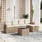 vidaXL Juego de sofás jardín con cojines 6 pzas ratán sintético beige vidaXL Juego de sofás jardín con cojines 6 pzas ratán sintético beige