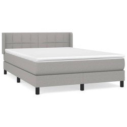 vidaXL Cama box spring con colchón tela gris claro 140x200 cm