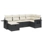 vidaXL Set de sofás de jardín 6 piezas y cojines ratán sintético negro vidaXL Set de sofás de jardín 6 piezas y cojines ratán sintético negro