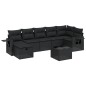 vidaXL Set de sofás de jardín 8 piezas y cojines ratán sintético negro vidaXL Set de sofás de jardín 8 piezas y cojines ratán sintético negro