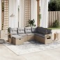vidaXL Juego de sofás jardín con cojines beige mezcla 7 pzas ratán PE vidaXL Juego de sofás jardín con cojines beige mezcla 7 pzas ratán PE