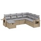 vidaXL Juego de sofás jardín con cojines beige mezcla 7 pzas ratán PE vidaXL Juego de sofás jardín con cojines beige mezcla 7 pzas ratán PE