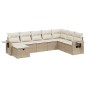 vidaXL Juego de sofás de jardín con cojines beige 8 pzas ratán PE vidaXL Juego de sofás de jardín con cojines beige 8 pzas ratán PE