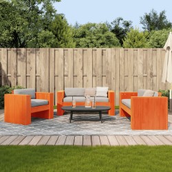 vidaXL Juego de muebles jardín 2 pzas madera maciza pino marrón cera