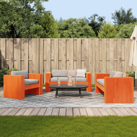 vidaXL Juego de muebles jardín 2 pzas madera maciza pino marrón cera