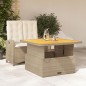 vidaXL Set comedor de jardín 2 pzas con cojines ratán sintético beige