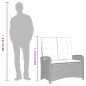 vidaXL Set comedor de jardín 2 pzas con cojines ratán sintético negro vidaXL Set comedor de jardín 2 pzas con cojines ratán sintético negro