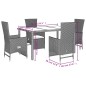 vidaXL Set comedor de jardín 5 pzas con cojines ratán sintético beige vidaXL Set comedor de jardín 5 pzas con cojines ratán sintético beige