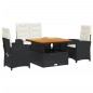 vidaXL Juego comedor jardín 4 piezas con cojines ratán sintético negro vidaXL Juego comedor jardín 4 piezas con cojines ratán sintético negro