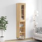 vidaXL Aparador de madera contrachapada roble Sonoma 34,5x34x180 cm vidaXL Aparador de madera contrachapada roble Sonoma 34,5x34x180 cm