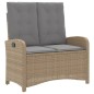 vidaXL Set de comedor jardín con cojines 4 pzas ratán sintético beige vidaXL Set de comedor jardín con cojines 4 pzas ratán sintético beige