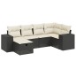 vidaXL Set de sofás de jardín 6 piezas y cojines ratán sintético negro vidaXL Set de sofás de jardín 6 piezas y cojines ratán sintético negro