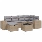 vidaXL Juego de sofás jardín con cojines beige mezcla 7 pzas ratán PE vidaXL Juego de sofás jardín con cojines beige mezcla 7 pzas ratán PE