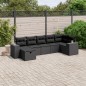 vidaXL Set de comedor de jardín 7 pzas y cojines ratán sintético negro vidaXL Set de comedor de jardín 7 pzas y cojines ratán sintético negro
