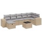 vidaXL Juego de sofás jardín con cojines beige mezcla 8 pzas ratán PE vidaXL Juego de sofás jardín con cojines beige mezcla 8 pzas ratán PE