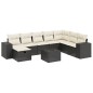 vidaXL Set de sofás de jardín 8 piezas y cojines ratán sintético negro vidaXL Set de sofás de jardín 8 piezas y cojines ratán sintético negro