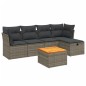 vidaXL Set de muebles de jardín 6 pzas y cojines ratán sintético gris vidaXL Set de muebles de jardín 6 pzas y cojines ratán sintético gris