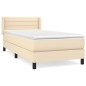 vidaXL Cama box spring con colchón tela color crema 90x190 cm vidaXL Cama box spring con colchón tela color crema 90x190 cm