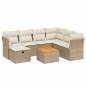 vidaXL Juego de sofás de jardín con cojines beige 8 pzas ratán PE vidaXL Juego de sofás de jardín con cojines beige 8 pzas ratán PE