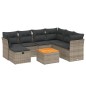 vidaXL Set de sofás de jardín 8 pzas y cojines ratán sintético gris vidaXL Set de sofás de jardín 8 pzas y cojines ratán sintético gris